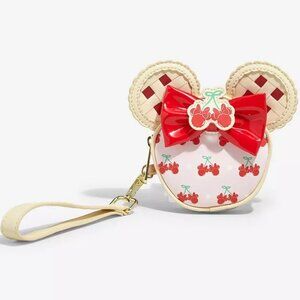Loungefly Disney Minnie Mouse Cherry Pie Coin Purse Zip Around Pouch With Strap